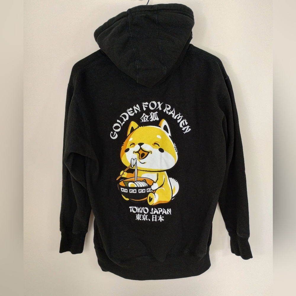 SCW Golden Fox Ramen Hoodie Medium Black Cat